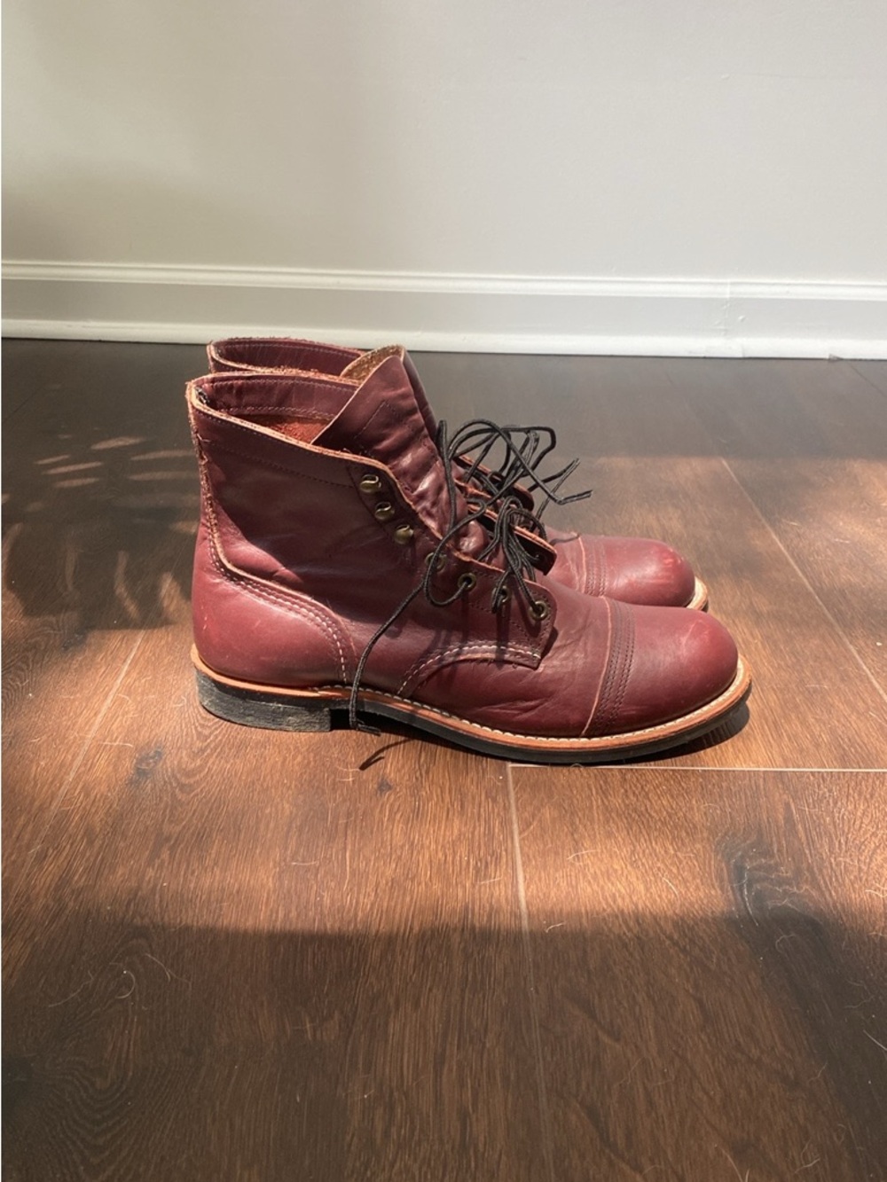 Red Wing Shoes Men's Iron Ranger in Oxblood Leather Lace-Up Boots